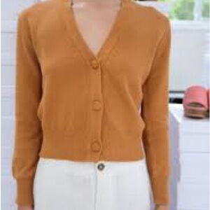 Talbots Women's tangerine crop Cardigan Sweater